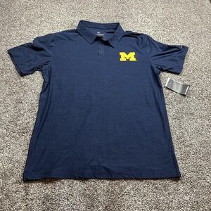 Michigan‎ Wolverines Shirt Mens Medium Blue NCAA Football Colosseum Polo